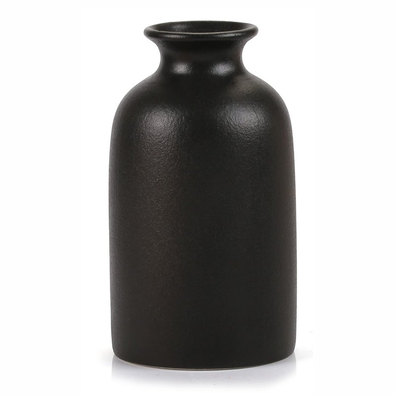 OTDCGI Ceramic Black Small Vase, Dry Flower Vases Minimalism Style for Modern Table Shelf Fit Fireplace Bedroom Kitchen Living Room Home Decor (Black, Small) - Image 1