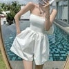High Waist Loose One-piece Skirt Womens Spring and Summer Slimming Straight Leg Casual Wide Leg Jumpsuit Skirt 6606 White - Image 1