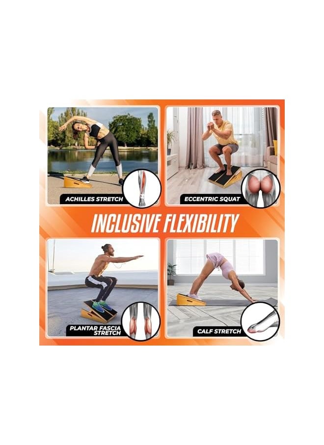 PROMASS - Professional Incline Board, Wooden Slant board calf stretching, Adjustable Incline Board and Calf Stretcher, Stretch Board, Squat Wedge and Anti-Slip Surface, Portable Side Handle Easy Movement - Image 1