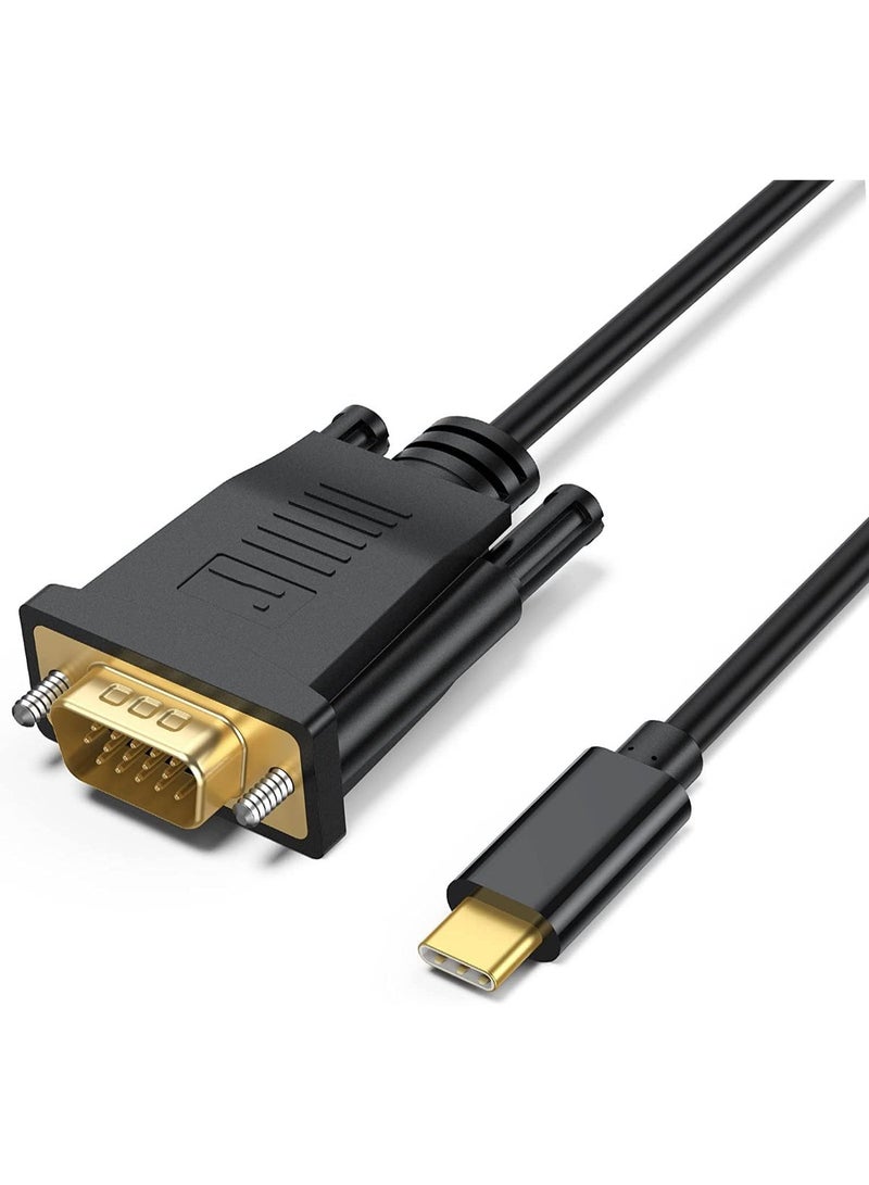 UV-CABLE USB C to VGA Cable, USB Type-C to VGA Male Cable Adapter [Thunderbolt 3] Compatible Converter foriMac, MacBook Pro, MacBook Air, Surface Book 2, Chromebook and More and More-6 Feet - Image 1