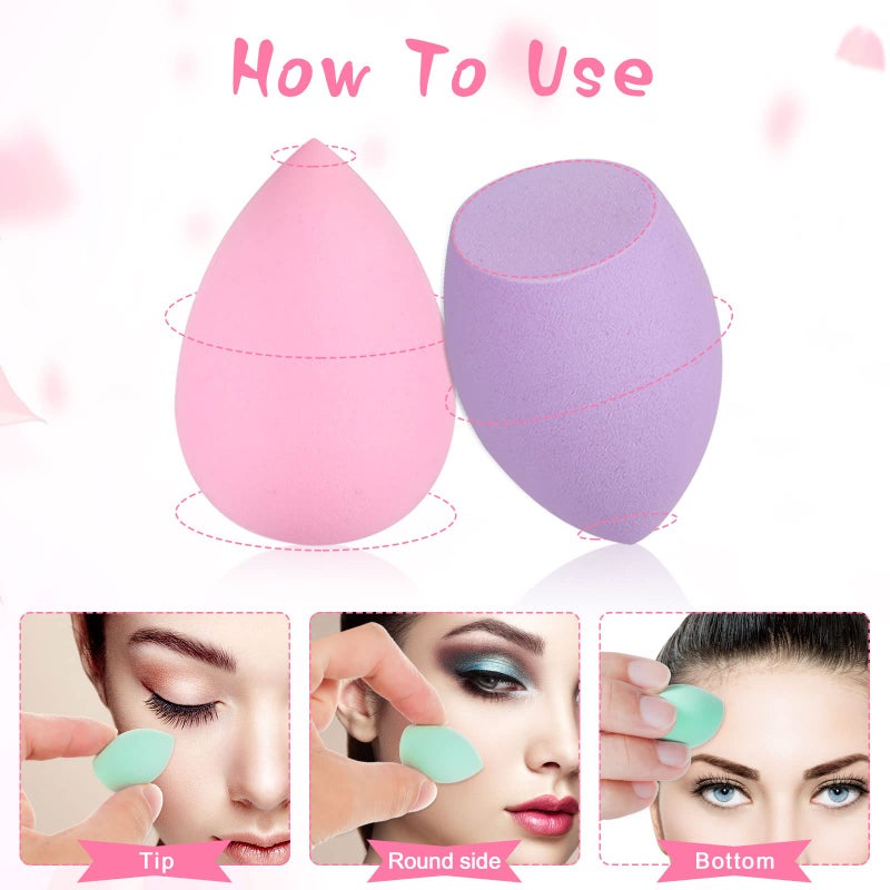 WSICSE 40Pcs Mini Makeup Sponge Multi Colored Beauty Sponges Blender Professional Blender Sponges Super Soft Facial Makeup Tools for Foundation, Powder, Liquid - Image 3