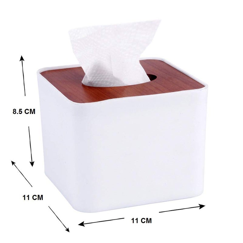 TARGET HYGIENE Pop Up Table Top Tissue Box Table Top Removable Bamboo Wooden Cover Tissue Box Dispenser pop up Tissue Dispenser with Pack of 1 Tissue Box with 250 Pcs Tissue White - Image 4