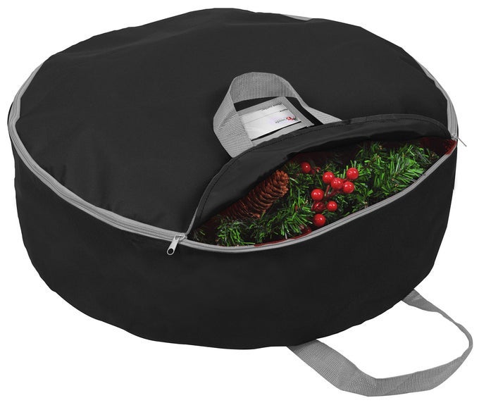Christmas Wreath Storage Bag 36 Garland Wreaths Container with Handles Durable 600D Oxford Polyester Material Big Xmas Holiday Wreaths Storage Holder 36 Case