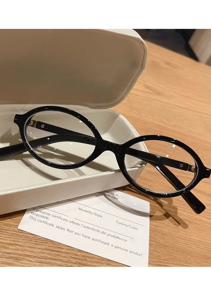 يمكن تجهيز إطار نظارات قصر النظر البيضاوي القديم بنظارات مسطحة ذات وجه صغير مضادة للضوء الأزرق - Image 1