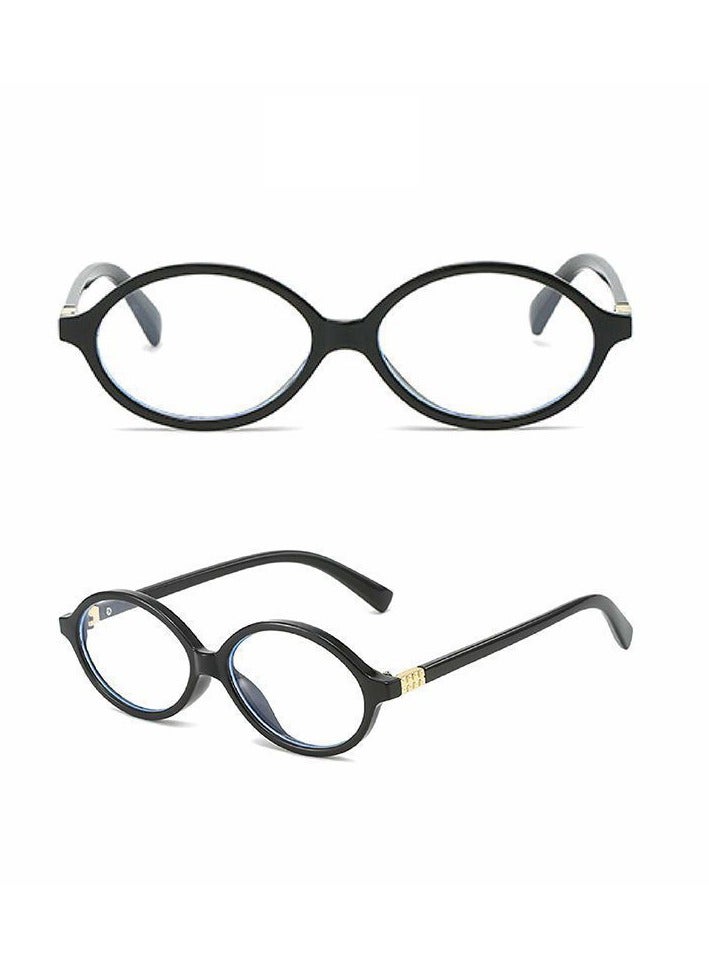 يمكن تجهيز إطار نظارات قصر النظر البيضاوي القديم بنظارات مسطحة ذات وجه صغير مضادة للضوء الأزرق - Image 2