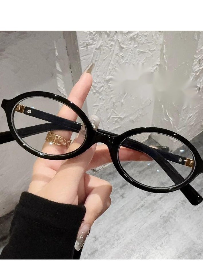 يمكن تجهيز إطار نظارات قصر النظر البيضاوي القديم بنظارات مسطحة ذات وجه صغير مضادة للضوء الأزرق - Image 3