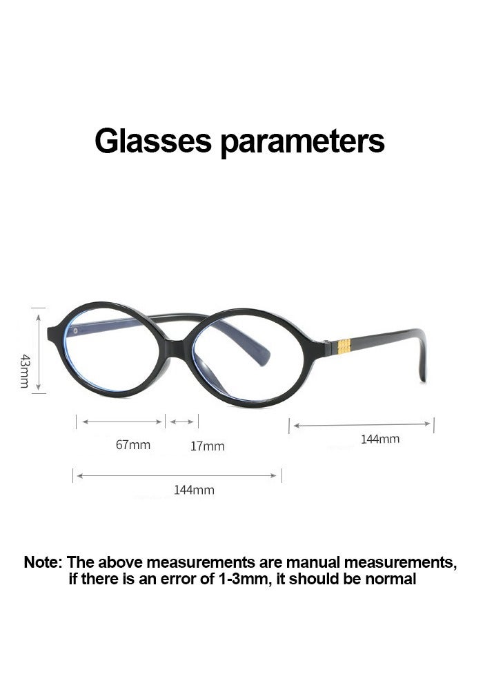 يمكن تجهيز إطار نظارات قصر النظر البيضاوي القديم بنظارات مسطحة ذات وجه صغير مضادة للضوء الأزرق - Image 4