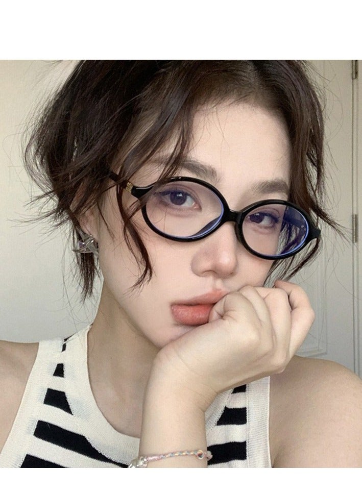 يمكن تجهيز إطار نظارات قصر النظر البيضاوي القديم بنظارات مسطحة ذات وجه صغير مضادة للضوء الأزرق - Image 5