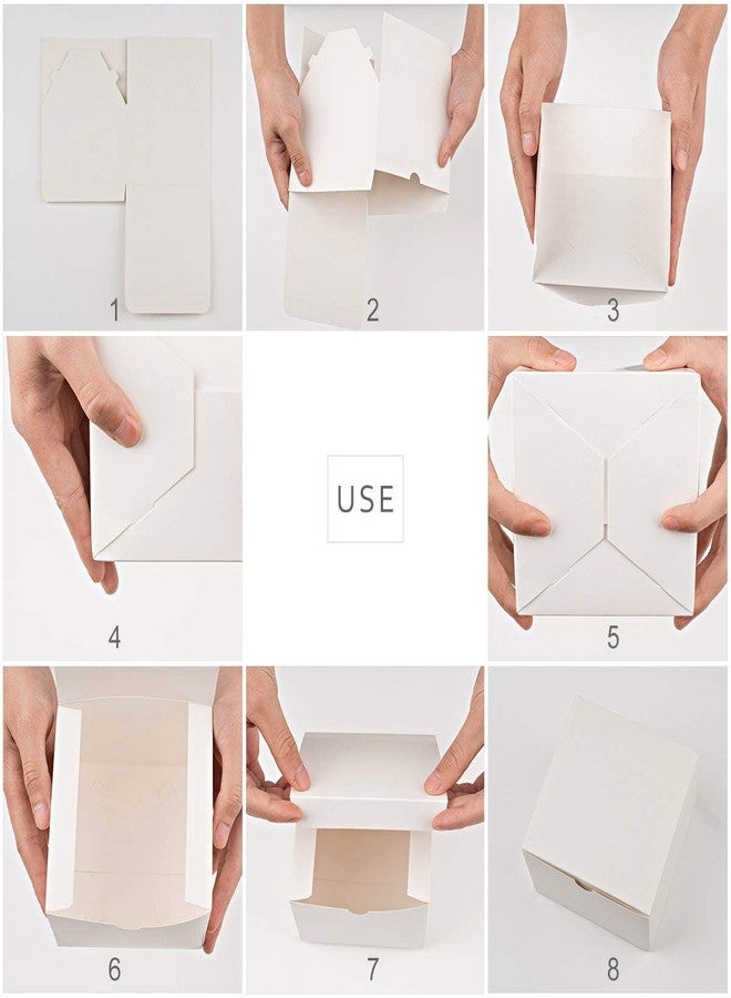 MESHA 4x4x4'' White Gift Boxes 50 PC Bulk Small Gift Box with Lids, Kraft Paper Boxes for Presents, White Bridesmaid Proposal Box for Packaging - Image 3