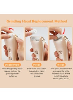 Prime by javaudan Electric Callus Remover for Feet with Rechargeable Waterproof 3 in 1 Professional Pedicure Kit Foot Care Tools Wet & Dry Foot File For Dead Skin&Cracked Heel or Rough Hand With 3 Roller Heads 2 Speed  - Image 4