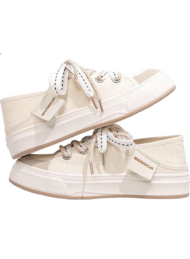 Pull Back Huili Women'S Canvas Shoes, Slip-On Loafers, Two-Way Casual Shoes, D693G, Khaki/Beige, Size 40 - Image 2