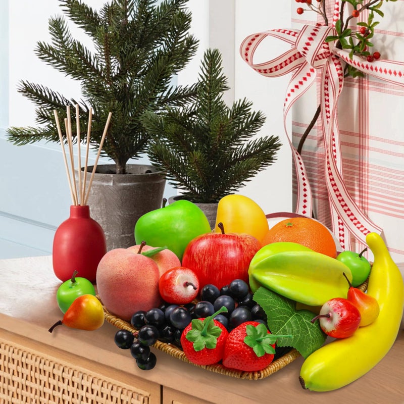 Lorigun 12 Kinds of Artificial Fruits Pack  12 Different Fruits in One Set  Fake Fruits for Home Decor  Simulation Fruit Set  Party Chirstmas Decortion  Fruit Modle for Photoshoot Total 16 Pcs  - Image 5