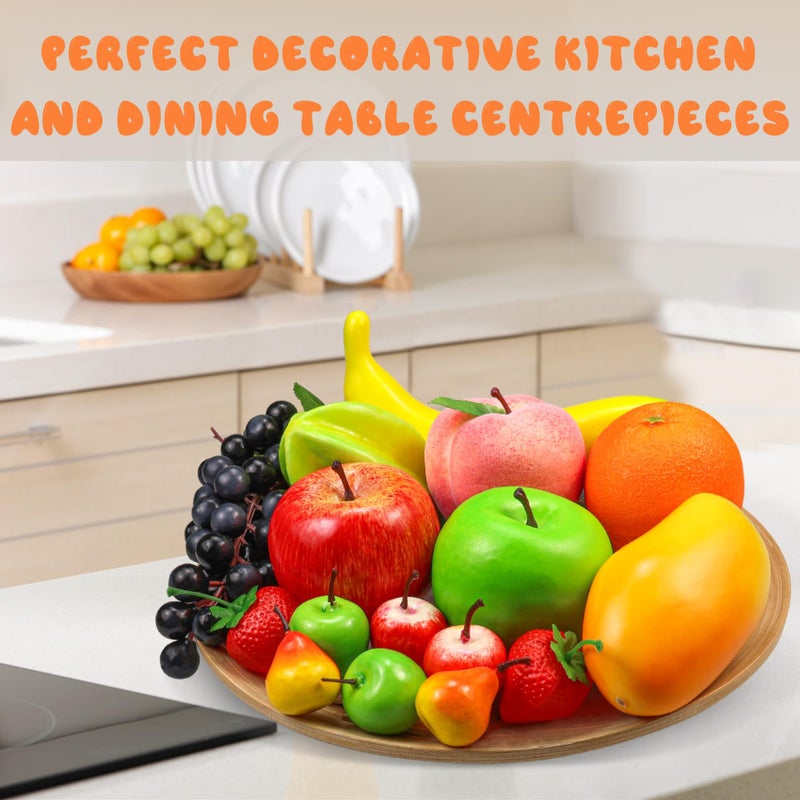 Lorigun 12 Kinds of Artificial Fruits Pack  12 Different Fruits in One Set  Fake Fruits for Home Decor  Simulation Fruit Set  Party Chirstmas Decortion  Fruit Modle for Photoshoot Total 16 Pcs  - Image 4