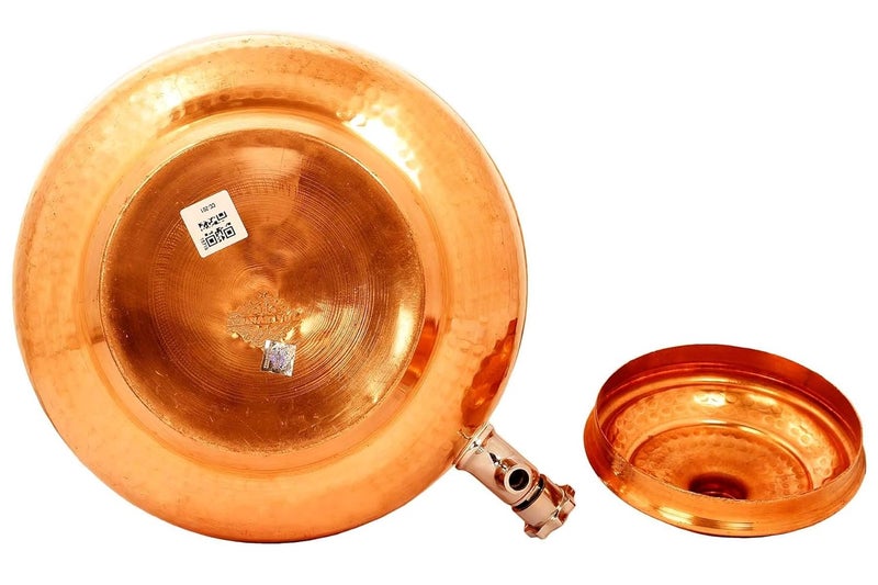 INDIAN ART VILLA Indian Art Villa Hammered Copper Water Dispenser Stoarge Pot Tank Drinkware Serveware Set 7000 ml - Image 5