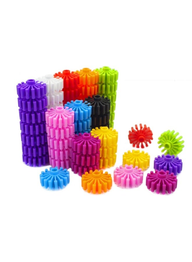 RAINBOW TOYFROG Interlocking Gears Toys for Kids - 100 Piece Kit with Tote - Colorful Manipulatives for Preschool Sensory Bin Or Occupational Therapy Tools - STEM Building Toys for Girls & Boys - Image 1