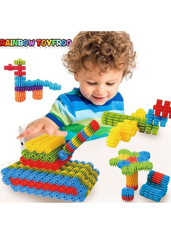 RAINBOW TOYFROG Interlocking Gears Toys for Kids - 100 Piece Kit with Tote - Colorful Manipulatives for Preschool Sensory Bin Or Occupational Therapy Tools - STEM Building Toys for Girls & Boys - Image 5
