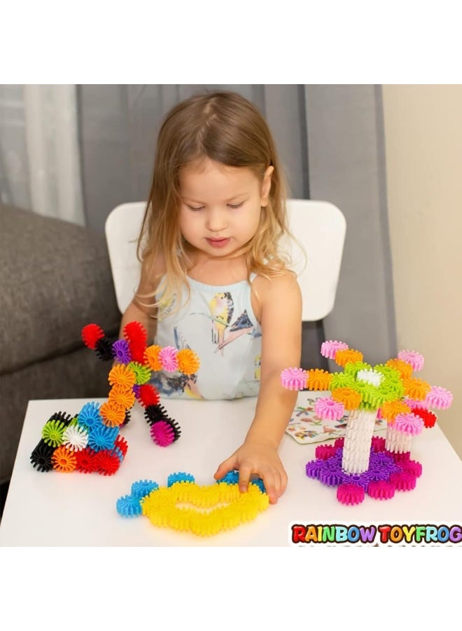 RAINBOW TOYFROG Interlocking Gears Toys for Kids - 100 Piece Kit with Tote - Colorful Manipulatives for Preschool Sensory Bin Or Occupational Therapy Tools - STEM Building Toys for Girls & Boys - Image 4