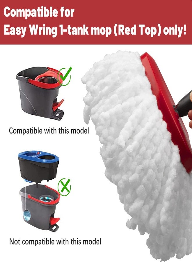 GRAREND 4 Pack Mop Replacement Heads Compatible with Ocedar Mops Replace Head EasyWring Spin Mop Heads Replacements - Includes 1 Rotating Mops Base, Microfiber Mop Refills, Easy Cleaning - Image 2