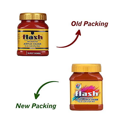 Flash Acrylic Colour (Burnt Sienna, 200 ml) - Image 2