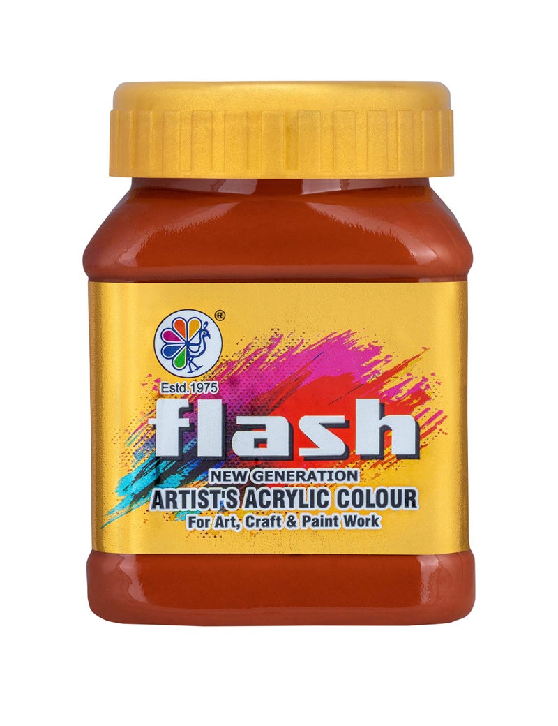 Flash Acrylic Colour (Burnt Sienna, 200 ml) - Image 5