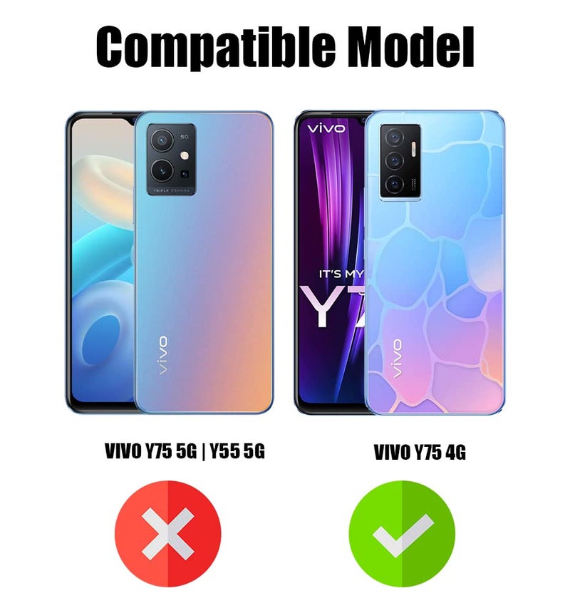 Jkobi Back Cover Case for Vivo Y75 4G (Crystal Glass Back | Camera Protection | Shockproof Bumpers | Professional Black) - Image 4