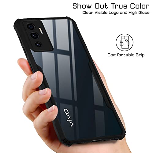 Jkobi Back Cover Case for Vivo Y75 4G (Crystal Glass Back | Camera Protection | Shockproof Bumpers | Professional Black) - Image 3