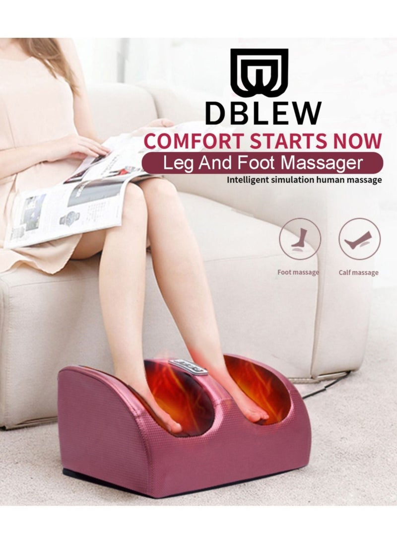 DBLEW Shiatsu Mini Electric Foot Legs And Calf Massager Machine With Deep Heat Tissue Kneading Therapy Feet Pain Relief For Tired Muscles Red  - Image 1