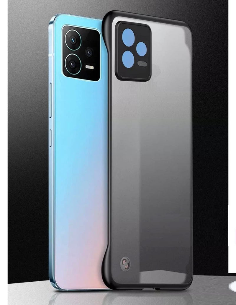 REALCASE Redmi Note 12 Pro 5G Back Cover Case | Stylish Frameless Matte Hard Skin | Soft TPU Shock Proof Bumper Back Cover Case for Redmi Note 12 Pro 5G (Black) - Image 4