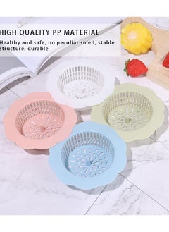 4-Pieces Sink Strainer Flower Shape Anti Clogging Filter Drainer Basket Cover Waste Hair Stopper for Kitchen Bathroom White/Blue/Pink/Green - pzsku/Z4650FF01A95539C42C8DZ/45/_/1656580961/06c05011-75eb-4210-bc57-4895ae584234