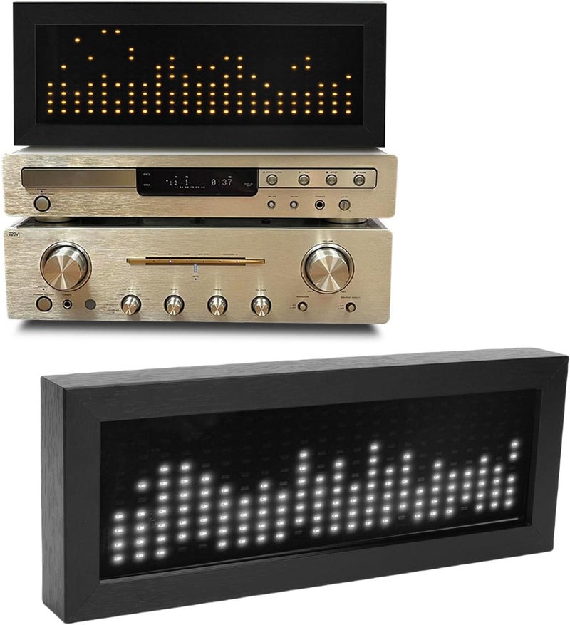 Zopsc Music Spectrum Rhythm Light, Dual Input HiFi Visualizer with Wooden Frame, ARM 32 Bit Processor, Sound Activated, 10 Level Frequency Detection, Voice Control (Cool White) - Image 3