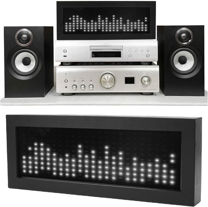 Zopsc Music Spectrum Rhythm Light, Dual Input HiFi Visualizer with Wooden Frame, ARM 32 Bit Processor, Sound Activated, 10 Level Frequency Detection, Voice Control (Cool White) - Image 2