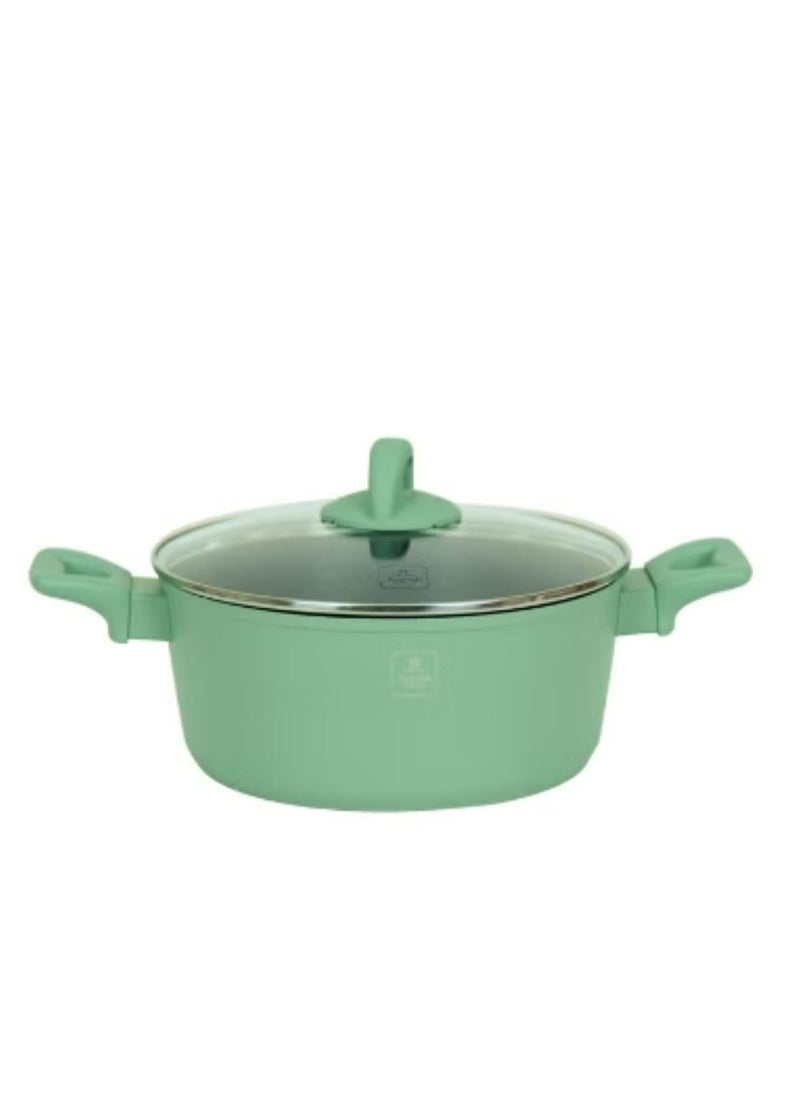 8-Piece Granite Coated Cookware Set, Nonstick Coating For Cooking, Casserole With Lid, Frying Pan, Saucepan Kitchen Tools, Green