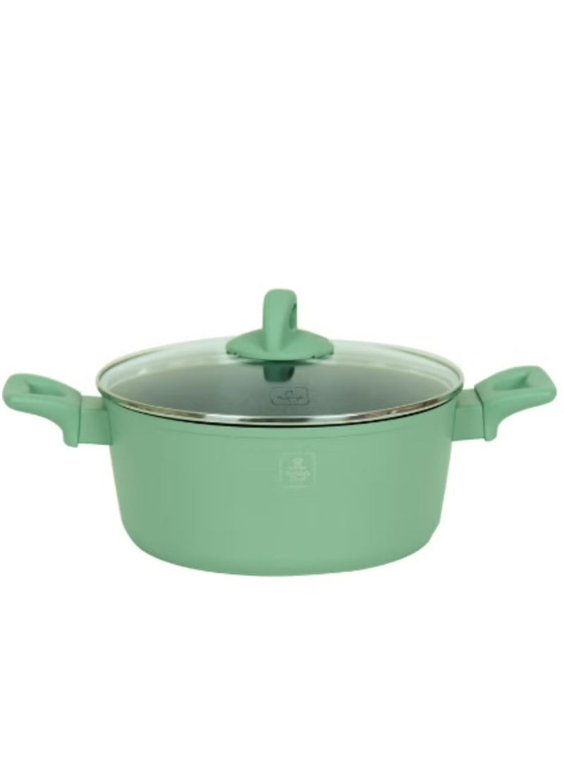 8-Piece Granite Coated Cookware Set, Nonstick Coating For Cooking, Casserole With Lid, Frying Pan, Saucepan Kitchen Tools, Green