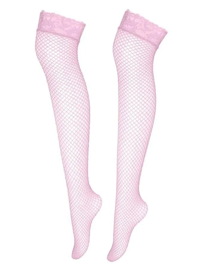 Women's Fishnet Thigh-high Lace Knee High Stockings - Image 1