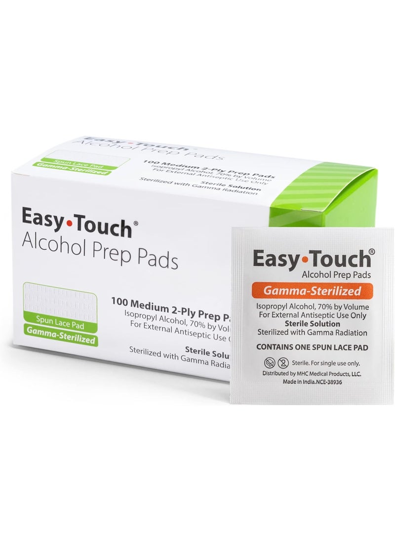 Easy Touch EasyTouch Gamma-Sterilized Alcohol Prep Pads, Box of 100 