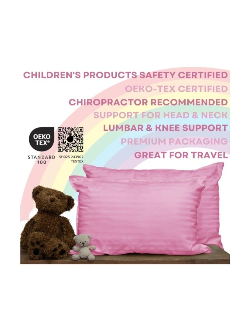 kinder Fluff Children Pillows (2x) - The Only Twin Pillows for Kids 300T Cotton Shell & Down Alternative Fill - Ideal Travel Pillows for Sleeping Kid, Bedding Set & Floor Cushions (40x60cm) - Image 2