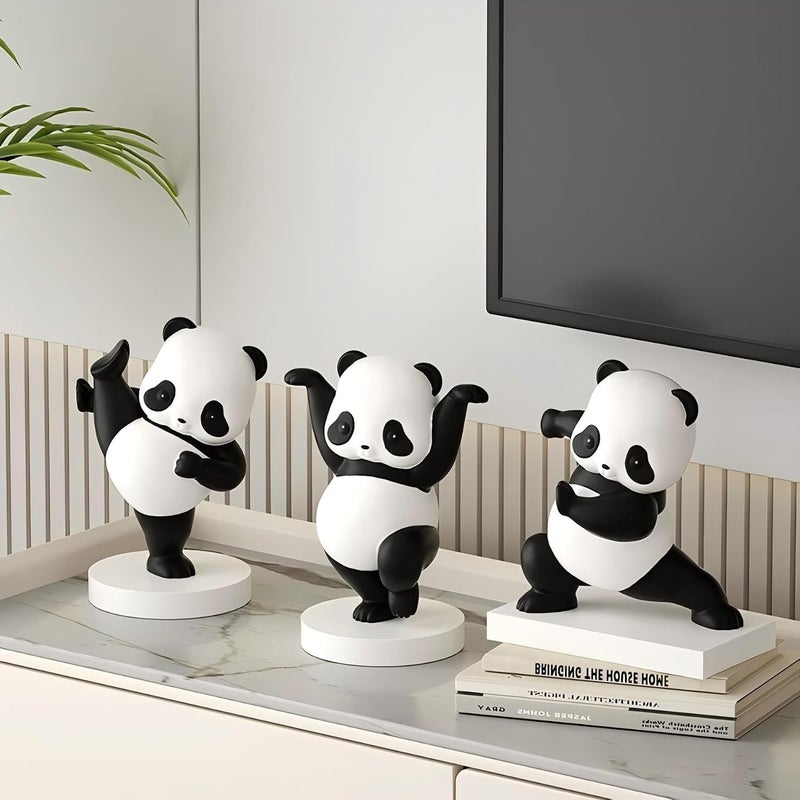 OMELPIS Resin Statue Creative Art Kung Fu Panda Spreading Wings Sculpture Ornament Modern Simple Home Office Décor Crafts for Living Room TV Cabinet Shelf Table Desk Foyer Decoration Gift H'22CM - Image 5