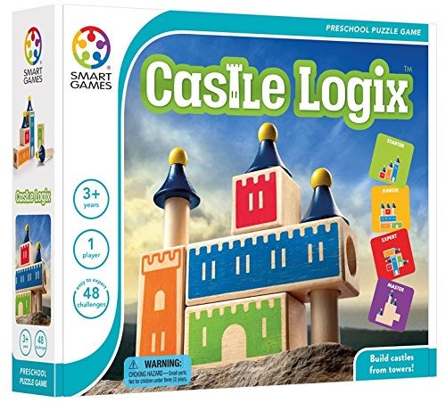 SmartGames Castle Logix Wooden Cognitive Skill-Building Puzzle Game featuring 48 Playful Challenges for Ages 3+ - Image 3