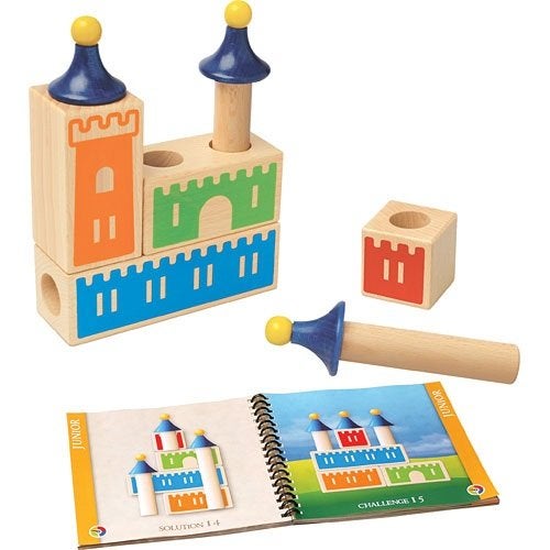 SmartGames Castle Logix Wooden Cognitive Skill-Building Puzzle Game featuring 48 Playful Challenges for Ages 3+ - Image 4