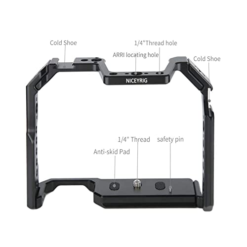 NICEYRIG Camera Cage for Canon 80D 90D 70D, with NATO Rail Cold Shoe and 1/4 3/8 Locating Hole - 371 - Image 4