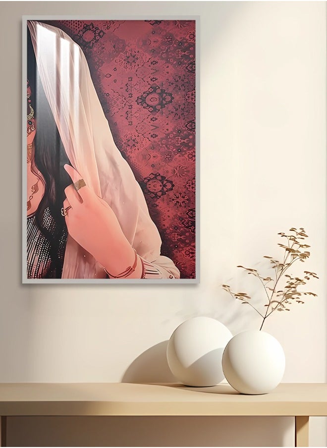 4gdran Luxury wooden wall panel with abstract design, frame and clear acrylic layer  - Image 3