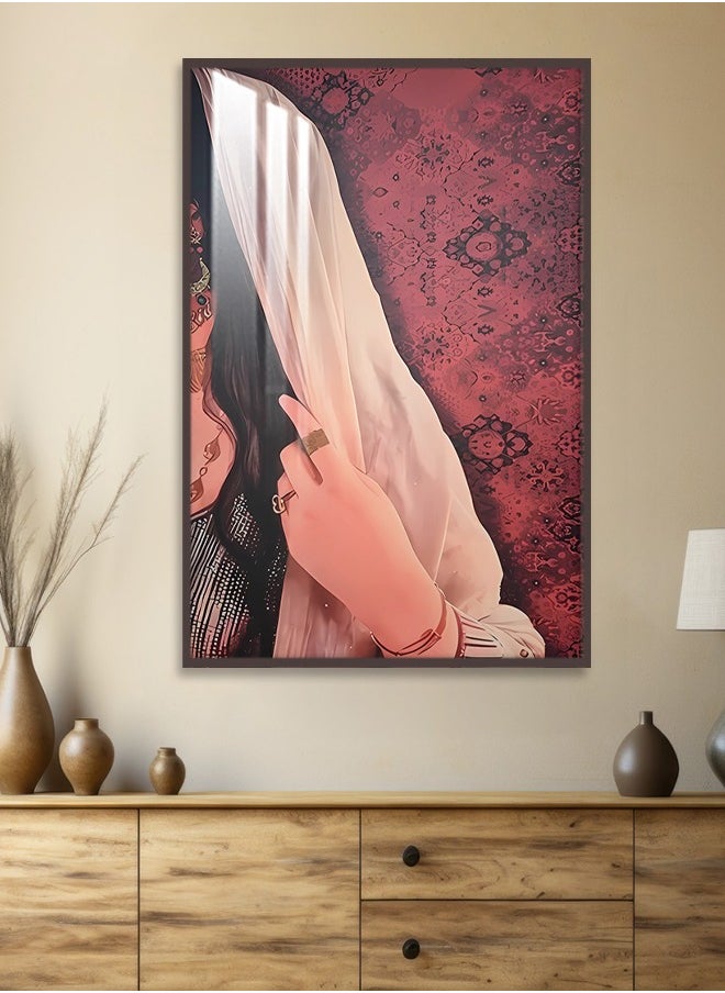 4gdran Luxury wooden wall panel with abstract design, frame and clear acrylic layer  - Image 4