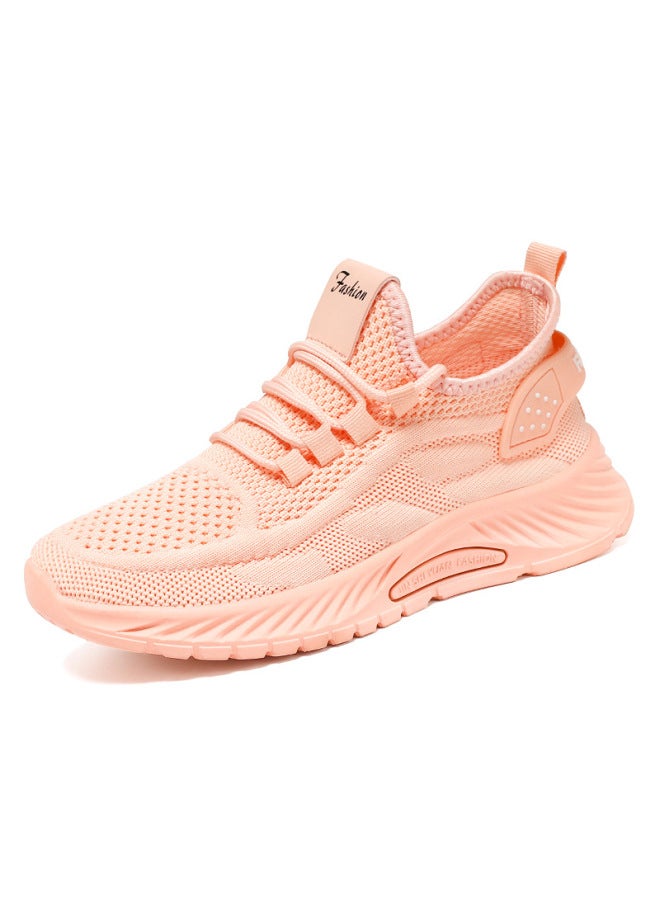Women's Shoes Women's Spring Sneakers, Fly-knit Soft-soled Running Shoes, Breathable Mesh Shoes, Shallow Slip-on Shoes