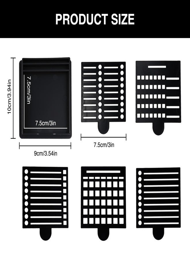 Framad Sticky Note Stencil and Holder with Five Different Stencil, Black Reusable 3x3 Inch Post It Note Organizer for Desk - Image 2