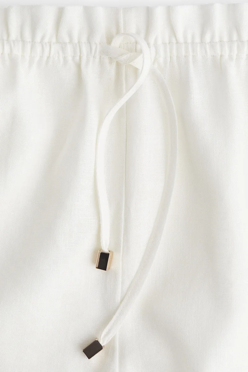 H&M Linen-blend drawstring shorts