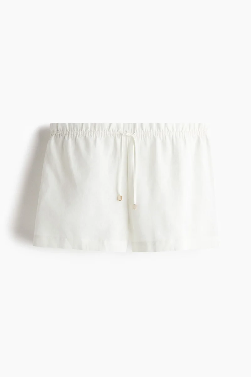H&M Linen-blend drawstring shorts