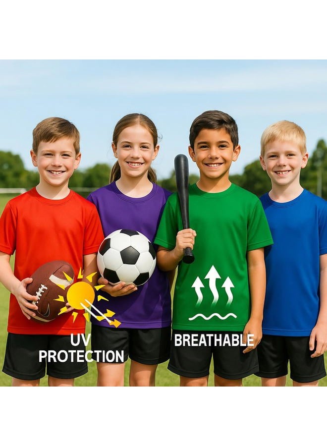 Opna Youth Boys Dri Fit Athletic T Shirts for Boys & Girls Sports Undershirt – Youth & Teen Sizes Gold-M - Image 2