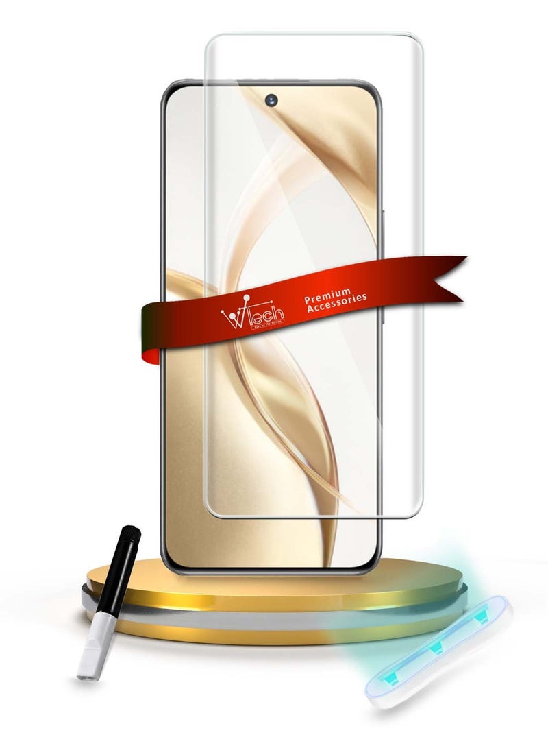 Wtech Honor 200 5G 2024 Premium Curved Edges UV Full Glue Full Cover Tempered Glass Screen Protector (MSGUCN) - Clear - Image 1