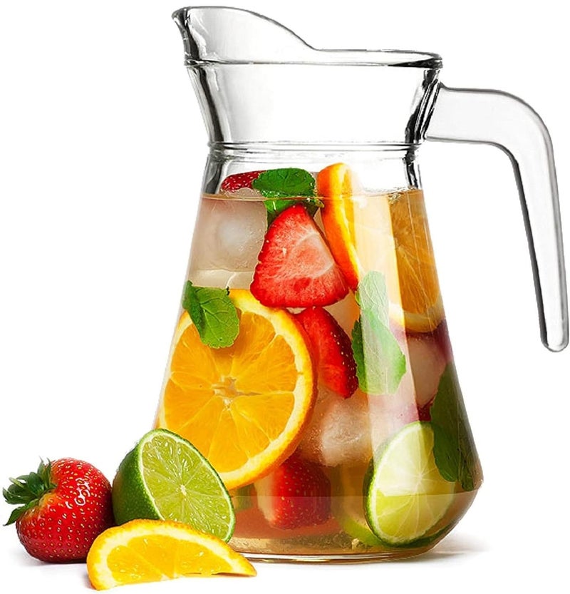 ROSEFINCH Glass Jug with Lid Water Carafe Jug for Hot Cold Water Iced Tea and Juice Drink Water Carafe Juice Pitcher 1100 ml HotCold Beverages Pack of 1 Clear - Image 3