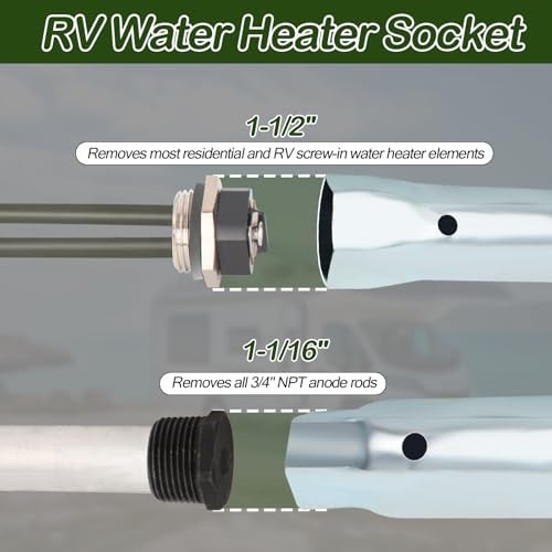 RO6G 520900 RV Water Heater Element Replacement Suburban SW10DE SW6DE SW12DE Suburban RV Water Heaters Element 120V 1440W with Dual Hex Wrench Socket - Image 4